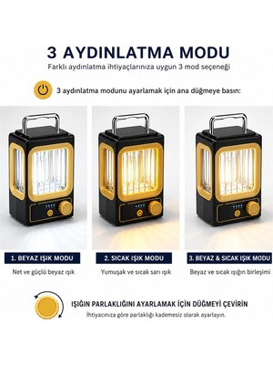 Tios Shop Krm Solar - Güneş Enerjili USB Şarjlı Nostalji Solar Lamba 1500MAH HS-234 (5047) Krm