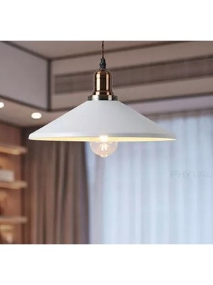 Rsylight Retro Metal Dekorarif Bakır Duylu Tekli Sarkıt Kafe Mutfak Aydınlatma Çap:40 cm