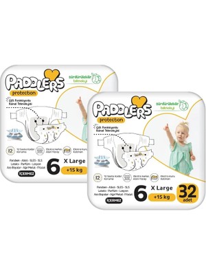 Paddlers Protection Bebek Bezi 6 Numara X-Large (15+ ) 64 Adet – 2’ Set, Koruma