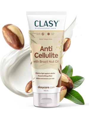 Clasy Selülite Karşı Mükemmel Koruma - Brezilya Fındığı Yağlı Anti Selülit Kremi | Bacak, Basen Kalça Sıkı