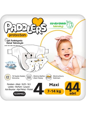 Paddlers Protection Bebek Bezi 4 Numara Maxi (7-14 ) 44 Adet – , Koruma