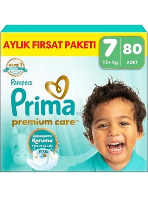 Prima Bebek Bezi 7 Numara 80 Adet Aylık Fırsat Paketi