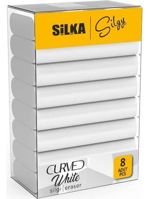 Silka Silgy 8'li Curved Beyaz Silgi Seti