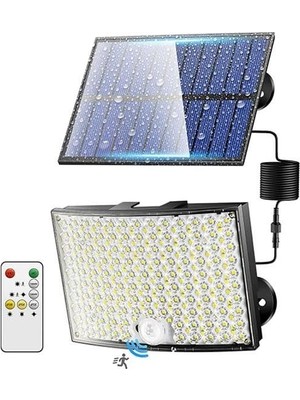Esranın Dünyası 60W Güneş Enerjili 268 Led'li Projektör, Kumandalı Dış Mekan Aydınlatma