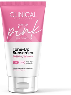Clasy Clinical Spf 50 Pembe Ton Eşitleyici Kremi - Yüz Için Hafif Losyonu | Seyahat Boy Cilt Bakımı Koruma
