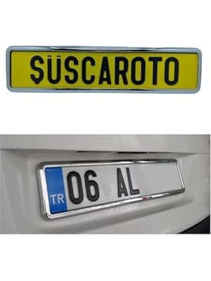 Larskas Krom Çerçeveli Esnek Araç Takmatik Plakalık Oto Plakalık Plaka Altı Altlığı Plaka Tutucu 1 Adet
