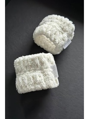 Larskas Welsoft Krofiber Bileklik Seti, Beyaz, 2'li Paket, Kadın ve Erkek Için, Makyaj Tezleme, Yüz Yıkama, Spor, Yo ve Spa Kullanımı