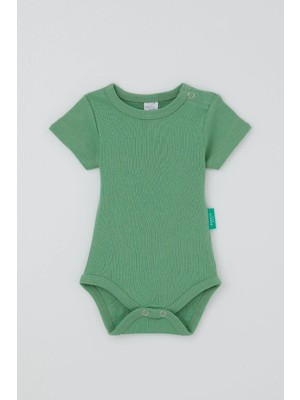 Breeze Erkek Bebek Çıtçıtlı Kısa Kollu Zıbın Body Basic 0-9 Ay , Mint Yeşili