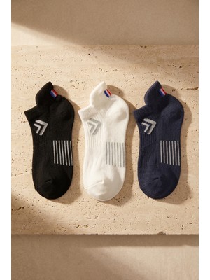 Katia & Bony Unisex 3'lü Paket Golf Step Çorap Siyah/Beyaz/Lacivert