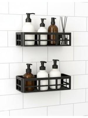 Esranın Dünyası 2 Adet Yapışkanlı Banyo Organizer Rafı, Suya Dayanıklı