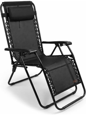 Larskas Easyrest Katlanır Şezlong Sandalye (Siyah (1152))