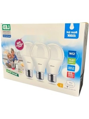 Larskas 3'lü Paket 12W LED Ampul - 1521 Lümen, Beyaz Işık