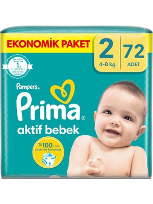 Prima Bebek Bezi Aktif Bebek 2 Beden 72 Adet Fırsat Paketi