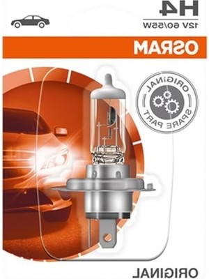 Larskas Osram H4 Orijinal Halojen Far Ampulü, Tekli Paket 12V 60/55W, Tek Ampul Made In Germany