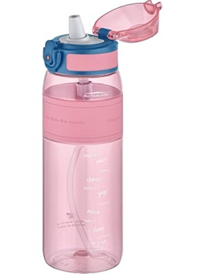 Larskas Fiftyfifty Pipetli(Isırılamaz) 600 ml Silikon Gövde Tritan Su Matarası