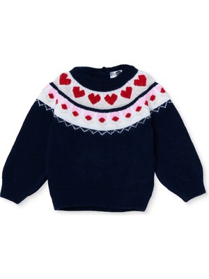 Hellobaby Kız Bebek Kazak Bisiklet Yaka Long Sleeve
