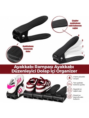 6 Adet Siyah Plastik Ayakkabı Rampası 12X25CM (4887) Midastech