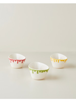 English Home Almond Flow Seramik 3'lü Cup 195 ml Renkli
