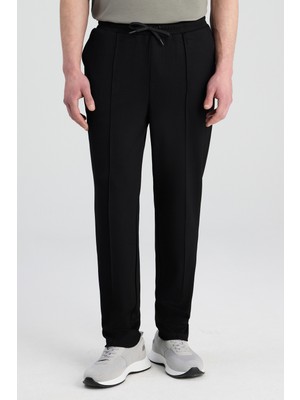 D'S Damat Ds Damat Regular Fit Siyah Düz Eşofman Alt