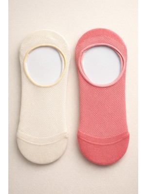 Bony Socks Kadın 2'li Basic Renkli Görünmez Babet Çorap Pembe