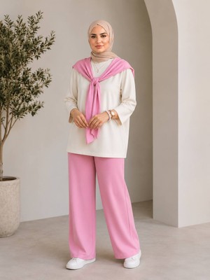 Trendparis 3 Parçalı Sportif Rahat Alt Üst Takım Pembe