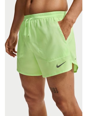 Nike Stride Dri-Fit 5 Brief-Lined Running Shorts 5 Inch Slip Astarlı Reflektörlü Erkek Koşu Şortu Yeşil