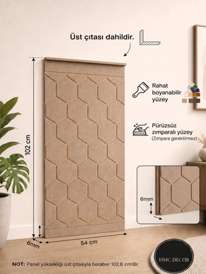 HMC Decor Dekoratif Boyanabilir Duvar Paneli Model 2