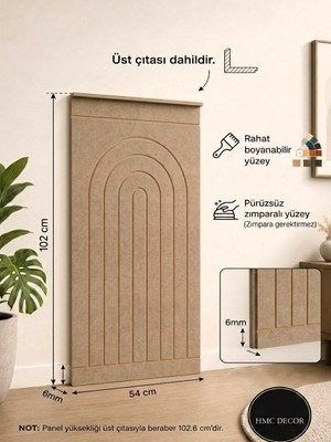 HMC Decor Dekoratif Boyanabilir 6mm Ham Mdf Duvar Paneli Model 5