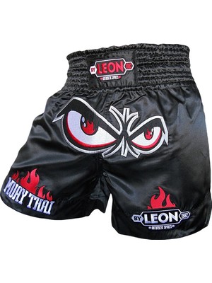 Empressco Profesyonel Muay Thai ve Kick Boks Siyah Nakışlı Şort, Rahat ve Şık
