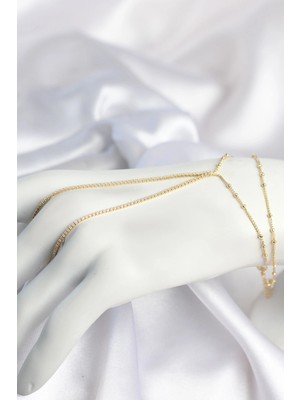 Clariss Gold Renk Minimal Zirkon Taşlı Su Yolu Model Şahmeran