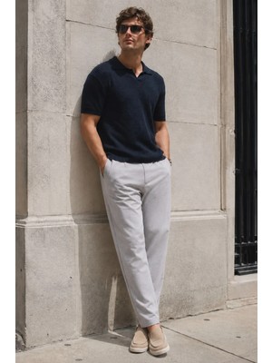 Madmext Gri Düz Paça Erkek Pantolon Günlük Kullanım İçin Rahat Regular Fit Tasarım