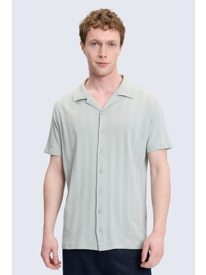 Hatemoğlu Yeşil Regular Fit Apaş Yaka 100% Pamuk Casual Gömlek