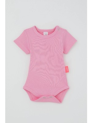 Breeze Kız Bebek Çıtçıtlı Kısa Kollu Zıbın Body Basic 0-9 Ay , Pembe