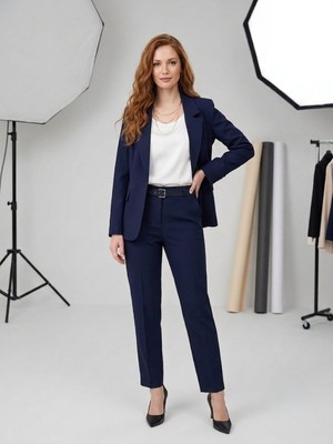 Prenses Kadın Modern Kesim Astarlı Blazer Takım Elbise Trend Ofis Şık