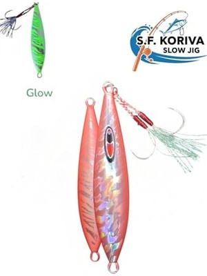 MarkEntegra S.f. Koriva Slow Jig 120GR - Glow - Akya Sinarit Lahos Trança Antenli Mercan Gibi Balık Avları Için Jig