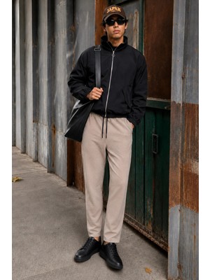 Madmext Bej Basic Waffle Kumaş Erkek Pantolon 6509