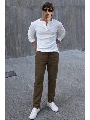 Madmext Haki Basic Waffle Kumaş Erkek Pantolon 6509