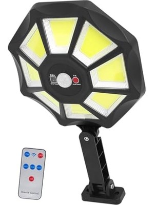 MarkEntegra ZB-168B Kumandalı 3 Kademeli 168 Cob Ledli Sensörlü Beyaz Solar Aydınlatma