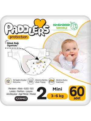 Paddlers Protection Bebek Bezi 2 Numara Mini (3-6 ) 60 Adet