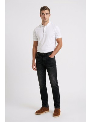 Markapia Erkek Antrasit Slim Fit Likralı Jean Pantolon