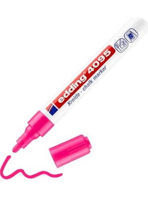 MarkEntegra Edding 4095 Tebeşir Kalemi - Fosforlu Pembe - 1 Tebeşir Kalemi - Yuvarlak Uçlu 2-3 mm
