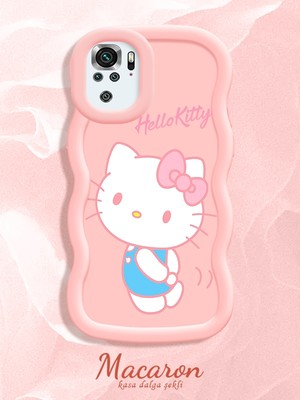 HONTINGA Redmi Note 10S Uyumlu Kılıf Düşüme Önleyici Basitlik Anti Düşme Kamera Koruyucu Basit Pembe Yumuşak Silikon Couple Telefon Kılıfı Kitty Desen K9-0302