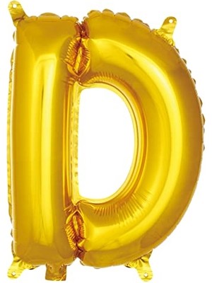MarkEntegra D Harfi 16 Inç Gold Renk Folyo Balon 36 cm (Altın)