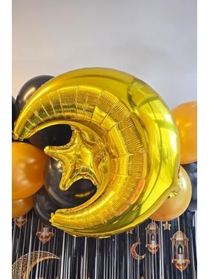 MarkEntegra Gold Ay Yıldız Folyo Balon Ramazan Balonu Ramazan Süsleri Ay Yıldız Balon
