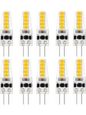 MarkEntegra 10 Adet 1,5W 220V G4 Duy LED Kapsül Avize Ampulü 3000K Günışığı Işık KES006