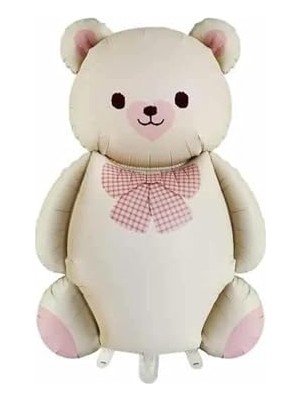 MarkEntegra Retro Büyük Bej Ayı Folyo Balon Teddy Bear 65,5-90 cm