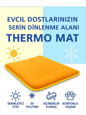MarkEntegra Thermo Mat Hem Soğuk Hem Sıcak Kullanılabilen 2si1 Arada Kedi & Köpek Minderi (Sarı, Medium)