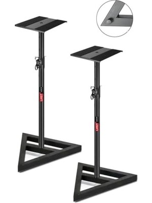 MarkEntegra Lastvoice MNT-200X 2'li 87-147 cm Yükseklik Ayarlı Stüdyo Referans Monitör Standı Seti