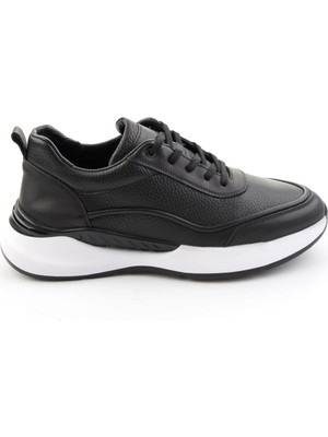 Bambi Siyah Hakiki Deri Erkek Sneaker E01958176543