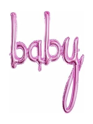 MarkEntegra Baby Birleşik Yazı Folyo Balon, Pembe